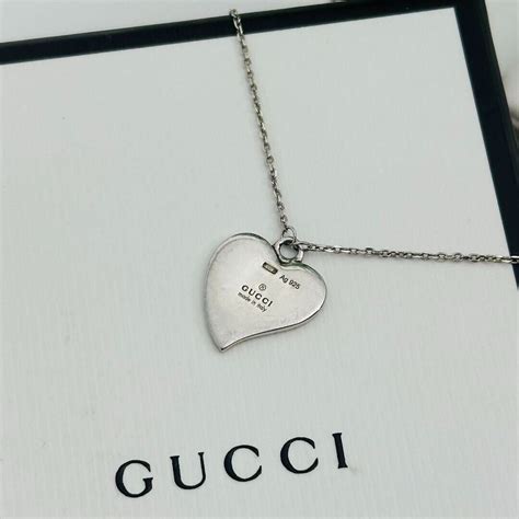 gucci necklace heart pendant|Gucci interlocking g heart necklace.